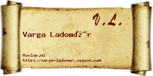 Varga Ladomér névjegykártya